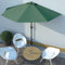 vidaXL - Balkonparasol - half - met - aluminium - paal - 300x155 - cm - groen