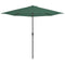 vidaXL - Balkonparasol - half - met - aluminium - paal - 300x155 - cm - groen