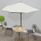 vidaXL - Balkonparasol - half - met - aluminium - paal - 300x155x223 - cm - blauw