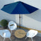 vidaXL - Balkonparasol - half - met - aluminium - paal - 300x155x223 - cm - blauw