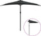 vidaXL - Balkonparasol - half - met - aluminium - paal - 300x155x223 - cm - zwart