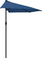 vidaXL - Balkonparasol - half - met - aluminium - paal - 300x155x223 - cm - blauw