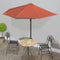 vidaXL - Balkonparasol - half - met - aluminium - paal - 300x155x223 - cm - terracotta
