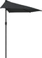 vidaXL - Balkonparasol - half - met - aluminium - paal - 300x155x223 - cm - zwart