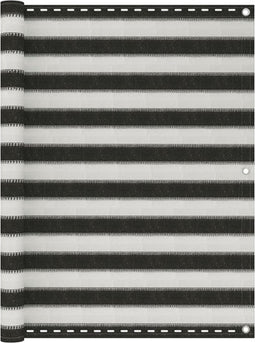vidaXL - Balkonscherm - 120x300 - cm - HDPE - antracietkleurig - en - wit