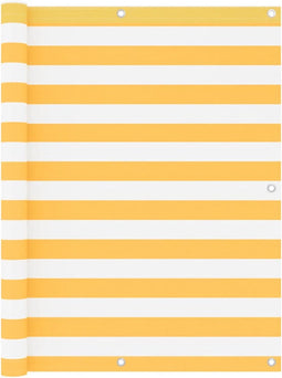 vidaXL - Balkonscherm - 120x300 - cm - oxford - stof - wit - en - geel
