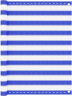 vidaXL - Balkonscherm - 120x400 - cm - HDPE - blauw - en - wit