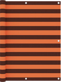 vidaXL - Balkonscherm - 120x400 - cm - oxford - stof - oranje - en - bruin