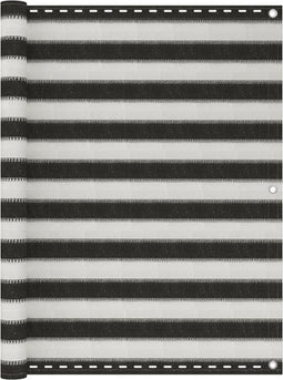 vidaXL - Balkonscherm - 120x500 - cm - HDPE - antracietkleurig - en - wit