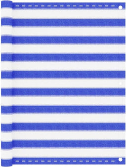 vidaXL - Balkonscherm - 120x500 - cm - HDPE - blauw - en - wit