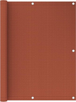vidaXL - Balkonscherm - 120x500 - cm - HDPE - terracotta