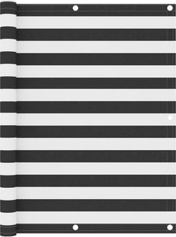 vidaXL - Balkonscherm - 120x500 - cm - oxford - stof - antraciet - en - wit