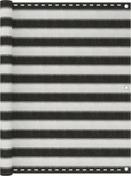vidaXL - Balkonscherm - 120x600 - cm - HDPE - antracietkleurig - en - wit
