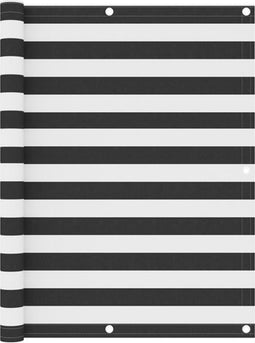 vidaXL - Balkonscherm - 120x600 - cm - oxford - stof - antraciet - en - wit