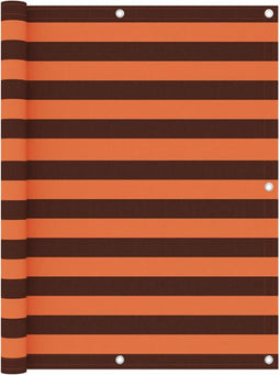 vidaXL - Balkonscherm - 125x500 - cm - oxford - stof - oranje - en - bruin