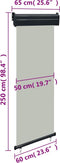 vidaXL - Balkonscherm - 65x250 - cm - grijs