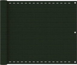 vidaXL - Balkonscherm - 75x300 - cm - HDPE - donkergroen