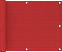vidaXL - Balkonscherm - 75x300 - cm - HDPE - rood