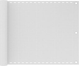 vidaXL - Balkonscherm - 75x300 - cm - HDPE - wit