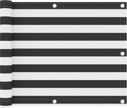 vidaXL - Balkonscherm - 75x300 - cm - oxford - stof - antraciet - en - wit