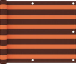 vidaXL - Balkonscherm - 75x300 - cm - oxford - stof - oranje - en - bruin