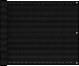 vidaXL - Balkonscherm - 75x400 - cm - HDPE - zwart