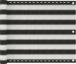 vidaXL - Balkonscherm - 75x500 - cm - HDPE - antracietkleurig - en - wit