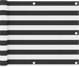 vidaXL - Balkonscherm - 75x500 - cm - oxford - stof - antraciet - en - wit
