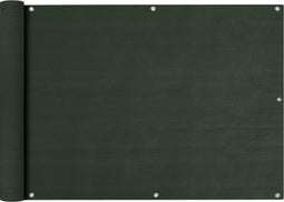 vidaXL - Balkonscherm - 75x600 - cm - HDPE - donkergroen