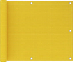 vidaXL - Balkonscherm - 75x600 - cm - HDPE - geel