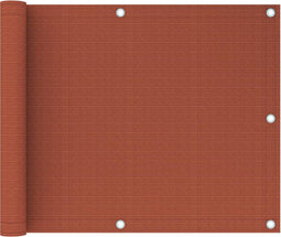 vidaXL - Balkonscherm - 75x600 - cm - HDPE - terracottakleurig