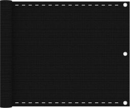 vidaXL - Balkonscherm - 75x600 - cm - HDPE - zwart
