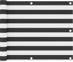 vidaXL - Balkonscherm - 75x600 - cm - oxford - stof - antraciet - en - wit