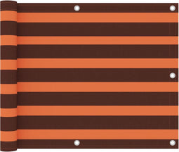 vidaXL - Balkonscherm - 75x600 - cm - oxford - stof - oranje - en - bruin