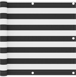 vidaXL - Balkonscherm - 90x300 - cm - oxford - stof - antraciet - en - wit