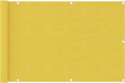 vidaXL - Balkonscherm - 90x400 - cm - HDPE - geel