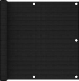 vidaXL - Balkonscherm - 90x400 - cm - HDPE - zwart