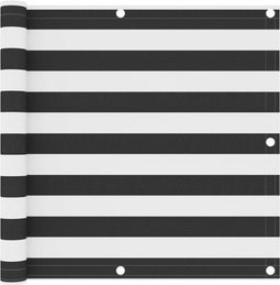 vidaXL - Balkonscherm - 90x400 - cm - oxford - stof - antraciet - en - wit