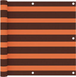 vidaXL - Balkonscherm - 90x500 - cm - oxford - stof - oranje - en - bruin