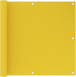 vidaXL - Balkonscherm - 90x600 - cm - HDPE - geel