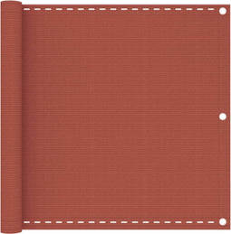 vidaXL - Balkonscherm - 90x600 - cm - HDPE - terracottakleurig