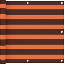 vidaXL - Balkonscherm - 90x600 - cm - oxford - stof - oranje - en - bruin