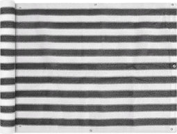 vidaXL - Balkonscherm - antraciet - en - wit - 90x600 - cm - HDPE