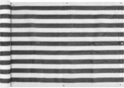 vidaXL - Balkonscherm - HDPE - 75x400 - cm - antraciet - en - wit