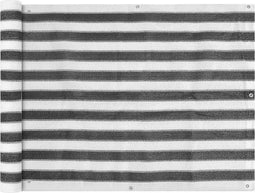 vidaXL - Balkonscherm - HDPE - 90x400 - cm - antraciet - en - wit