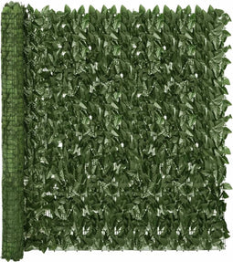 vidaXL - Balkonscherm - met - donkergroene - bladeren - 400x150 - cm