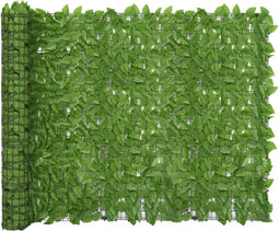 vidaXL - Balkonscherm - met - groene - bladeren - 300x150 - cm