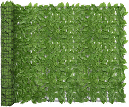 vidaXL - Balkonscherm - met - groene - bladeren - 400x150 - cm