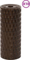 vidaXL - Balkonschermen - 10 - st - 255x19 - cm - poly - rattan - bruin - en - zwart