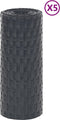 vidaXL - Balkonschermen - 5 - st - 255x19 - cm - poly - rattan - antracietkleurig
